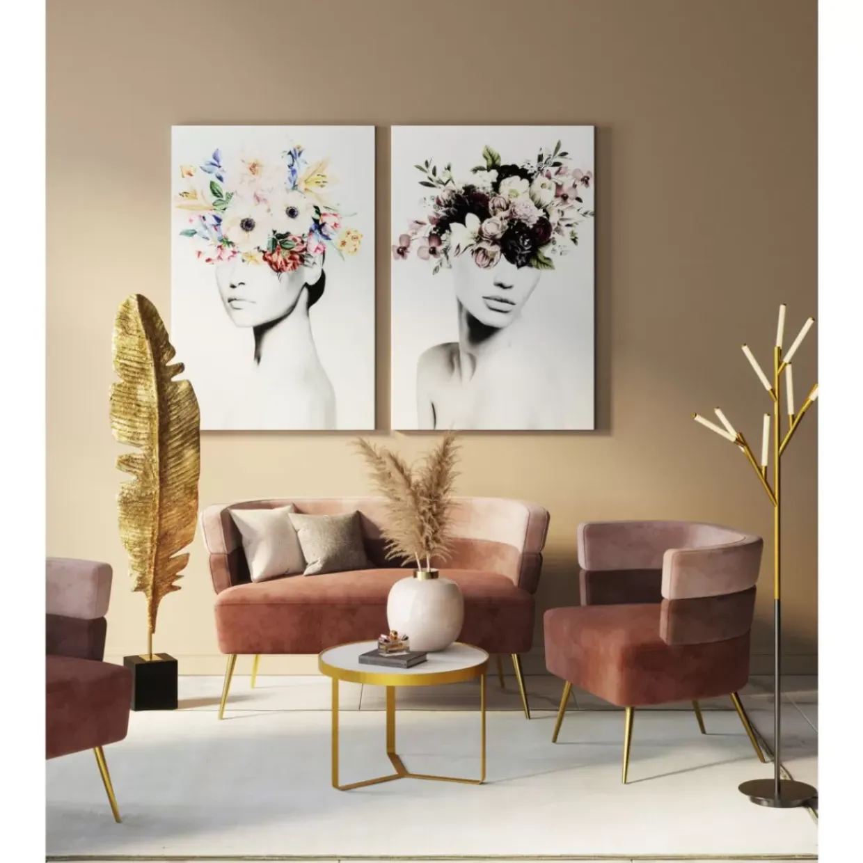 Glasbild Spring Hair 80X120Cm