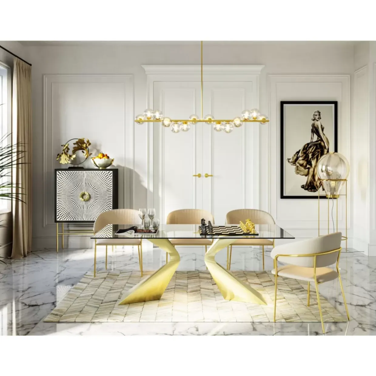 Hangeleuchte Scala Balls Brass 150Cm