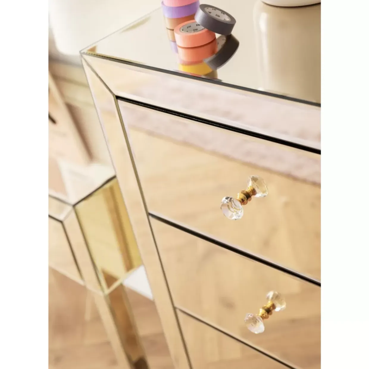 Hochkommode Luxury Champagne 5 Schube