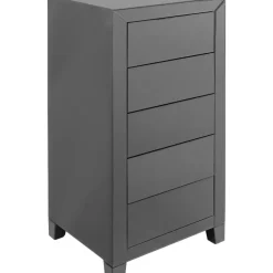 Hochkommode Luxury Push 5 Schube Grau