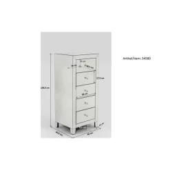 Hochkommode Luxury Push 5 Schube Grau