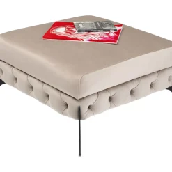 Hocker Bellissima Velvet Beige 80Cm