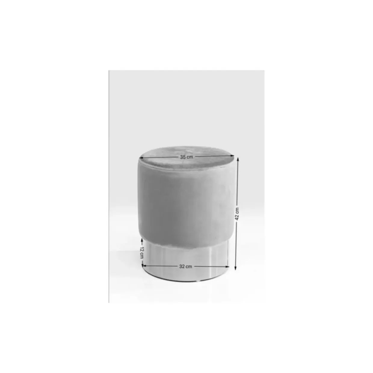 Hocker Cherry Hellgrau Silver O35Cm