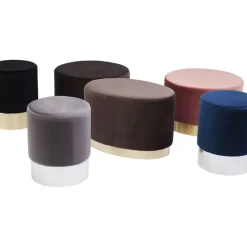 Hocker Cherry Hellgrau Silver O35Cm