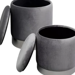 Hocker Cherry Storage Grau Silber (2/Set)