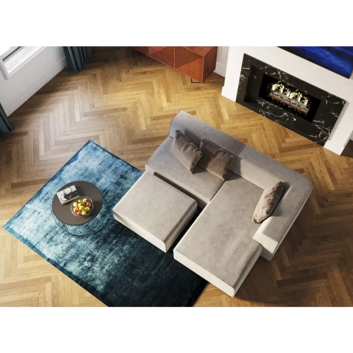 Infinity Ottomane Elements Grau Links
