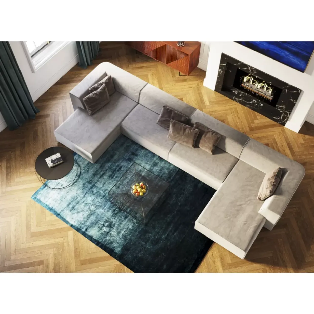 Infinity Ottomane Elements Grau Links