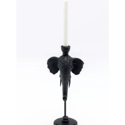 Kerzenständer Elephant Head Schwarz 36Cm