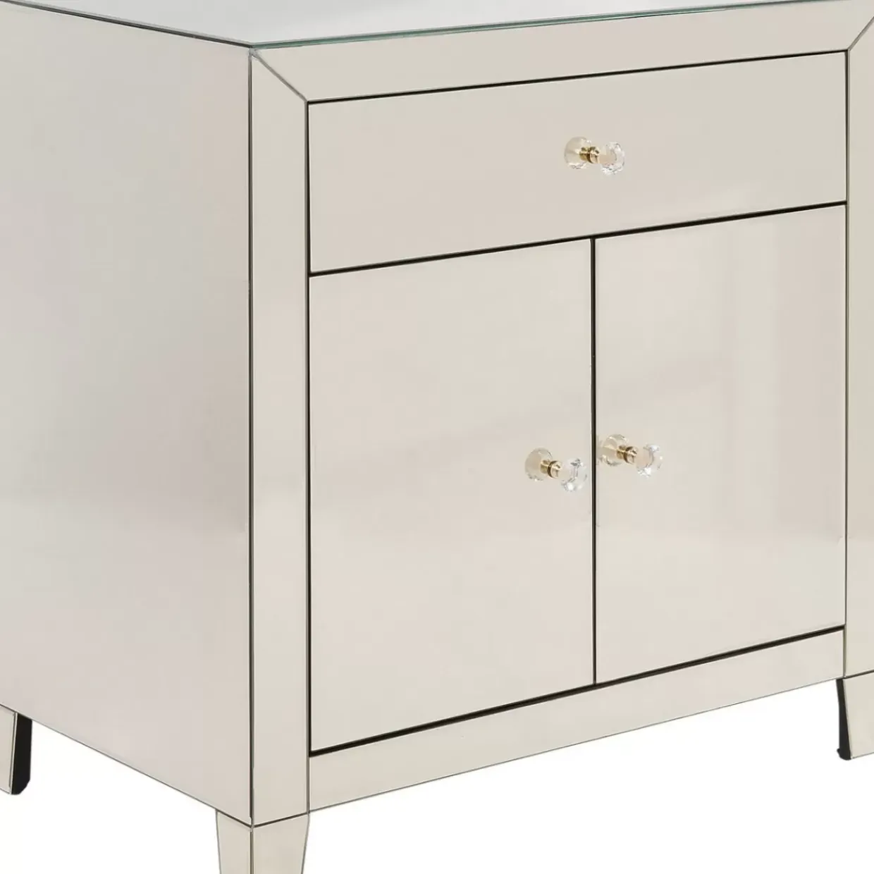 Kommode Luxury Champagne 2-Turig 1 Schub