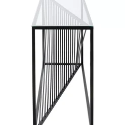 Konsole Laser Schwarz Klarglas 120X40Cm