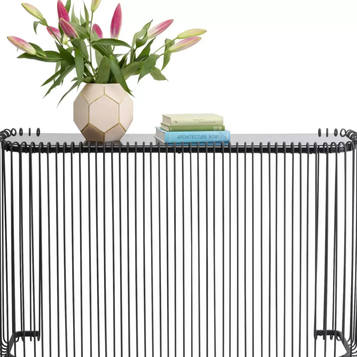 Konsole Wire Glas Schwarz 142X89Cm