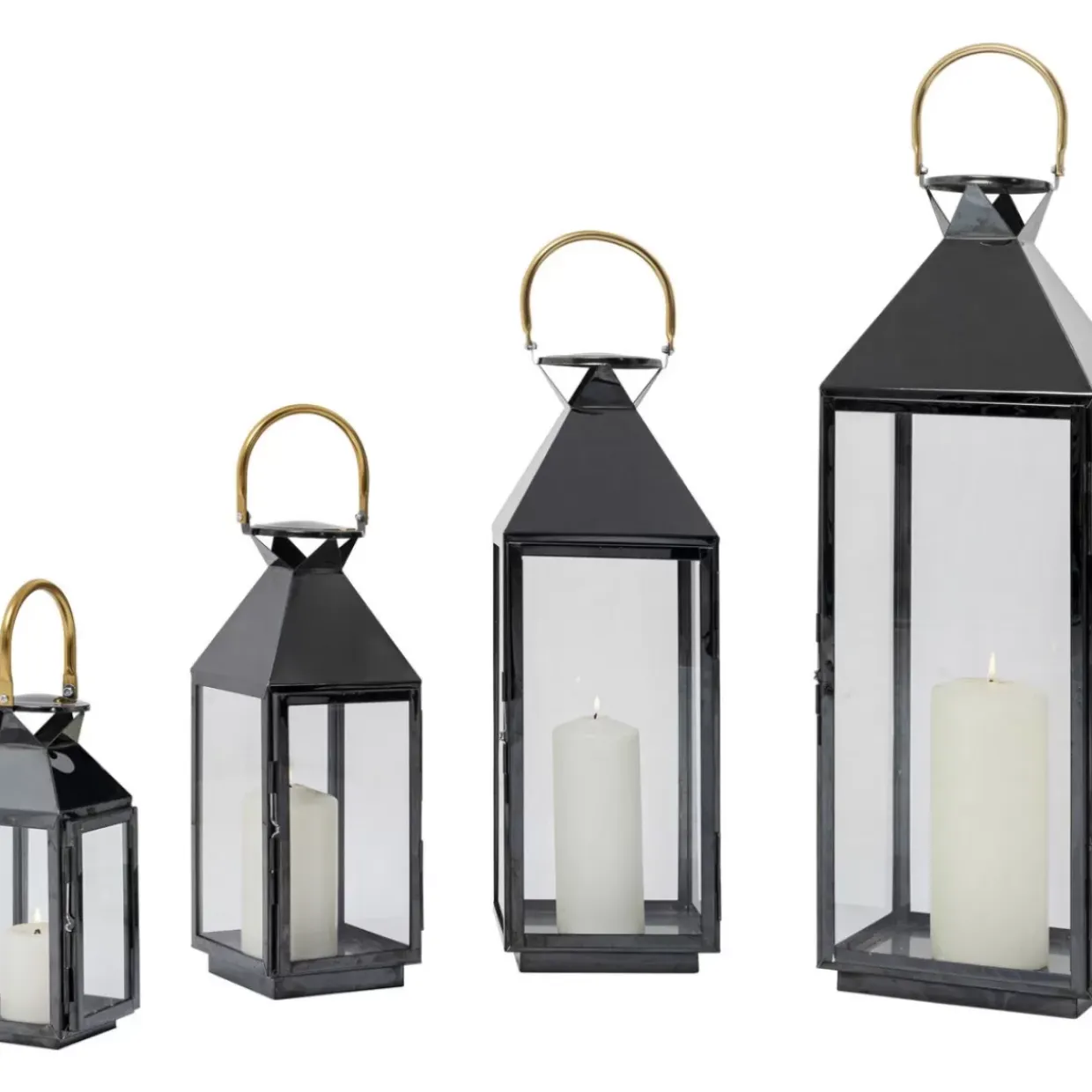 Laterne Giardino Schwarz Gold (4/Set)