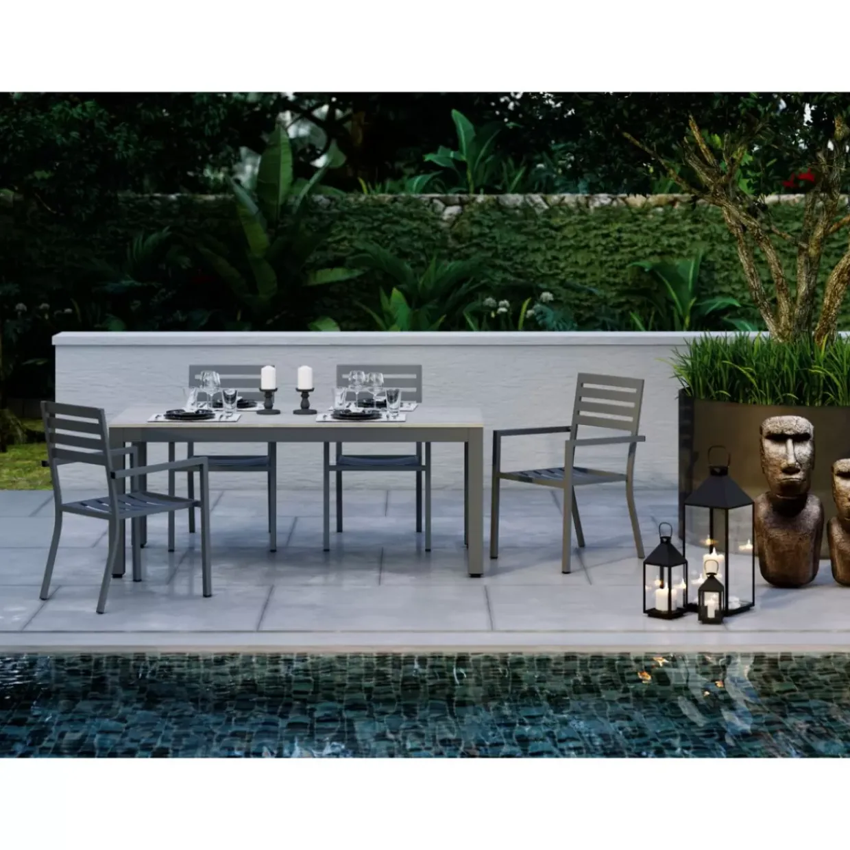 Laterne Giardino Schwarz Gold (4/Set)