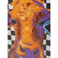 Leinwandbild Colorful Cows 120X90Cm