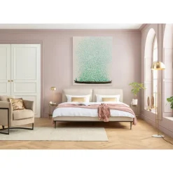 Leinwandbild Flower Boat Beige Grun 120X160Cm