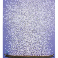 Leinwandbild Flower Boat Lila Weis 80X100Cm