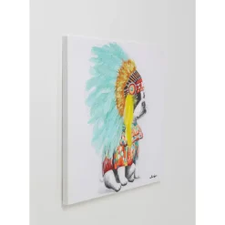 Leinwandbild Headdress Dog 80X80Cm
