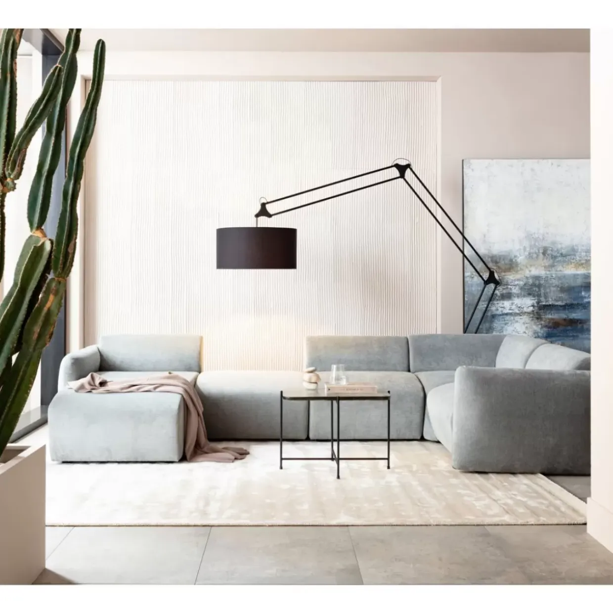 Lucca Ottomane Elements Grau Links 90Cm