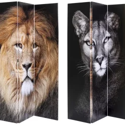 Paravent King Lion Vs Cat Girl 120X180Cm