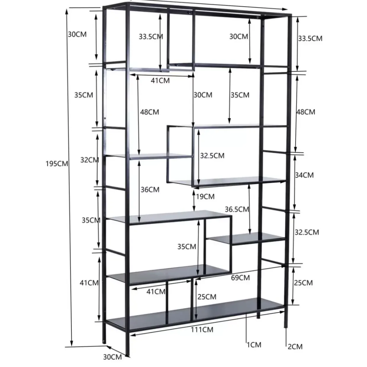 Regal Loft Schwarz 195X115