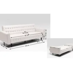 Schlafsofa Milchbar Beige 219Cm