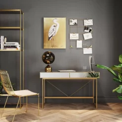 Schreibtisch Soran Gold 120X50Cm