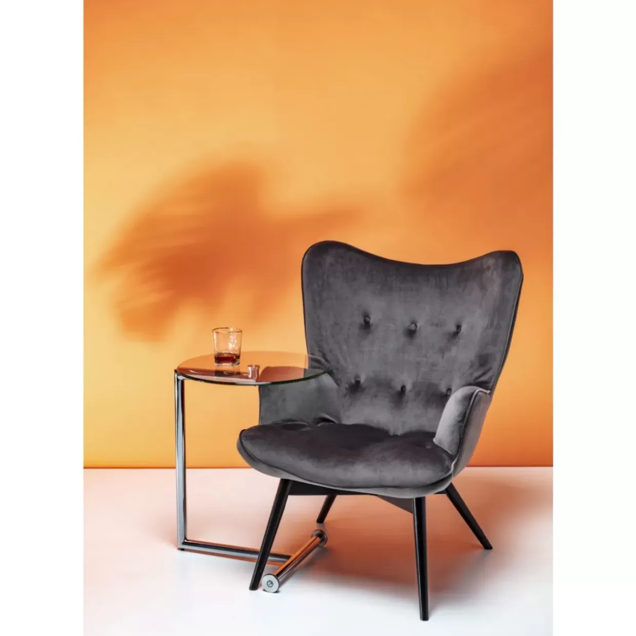 Sessel Black Vicky Velvet Grau