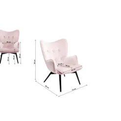 Sessel Black Vicky Velvet Rose