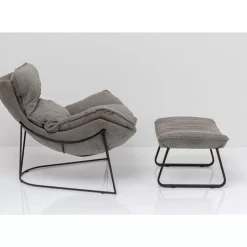 Sessel Mit Hocker Snuggle Grau (2/Tlg)