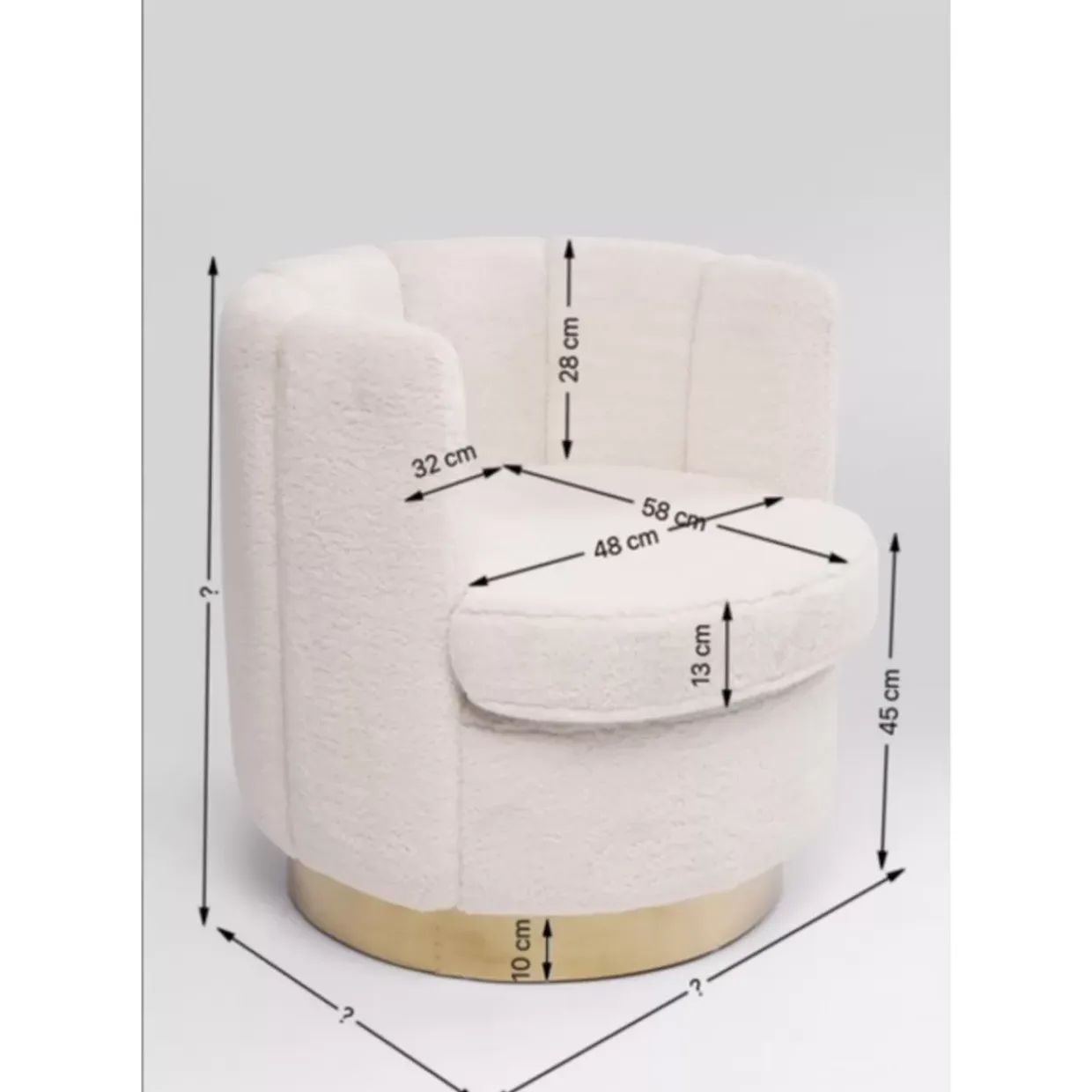 Sessel Silhouette Fur Weiss
