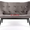 Sofa Black Vicky 2-Sitzer Velvet Grau