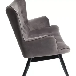 Sofa Black Vicky 2-Sitzer Velvet Grau
