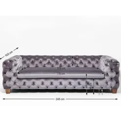 Sofa Desire 3-Sitzer Silbergrau