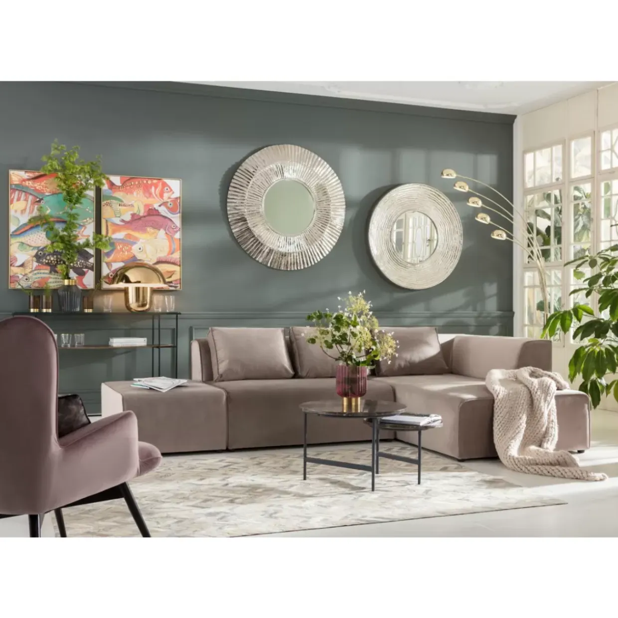 Sofa Infinity Velvet Taupe Rechts