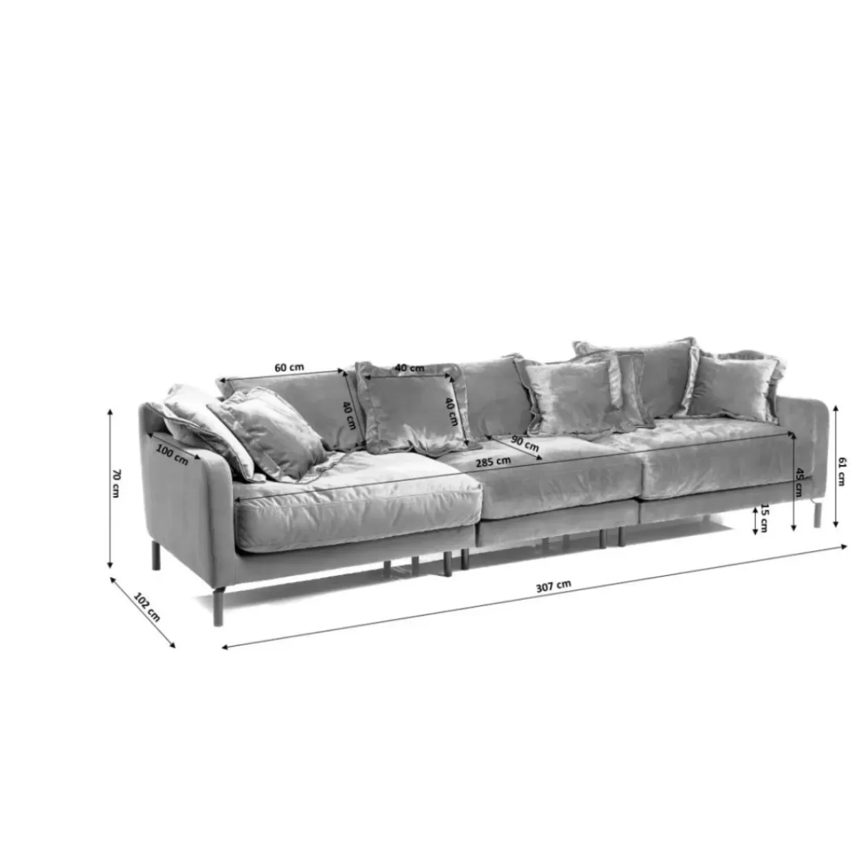 Sofa Lullaby 3-Sitzer Petrol