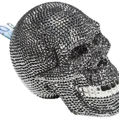 Spardose Skull Crystal Silver