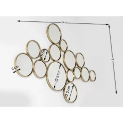 Spiegel Bubbles Messing 183X93Cm