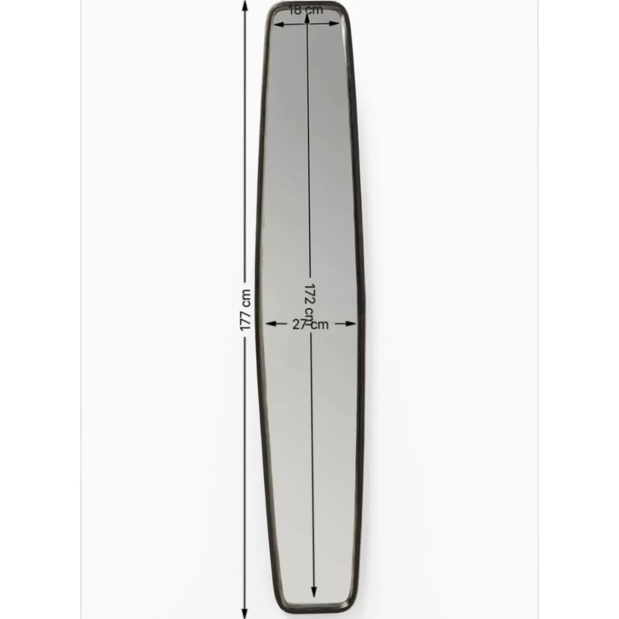 Spiegel Clip Black 32X177Cm