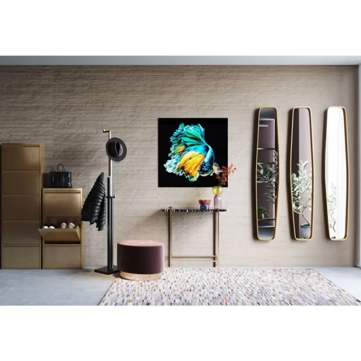 Spiegel Clip Brass 32X177Cm