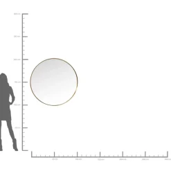 Spiegel Curve Round Brass O100Cm