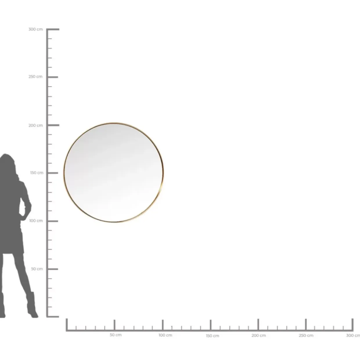 Spiegel Curve Round Brass O100Cm