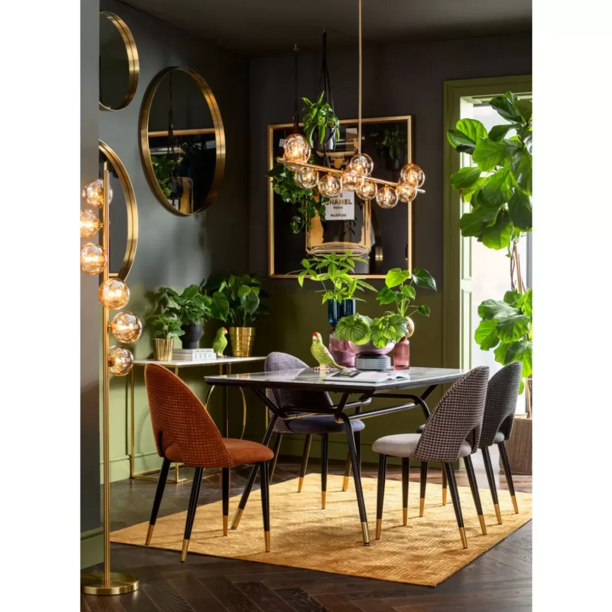 Spiegel Curve Round Brass O100Cm