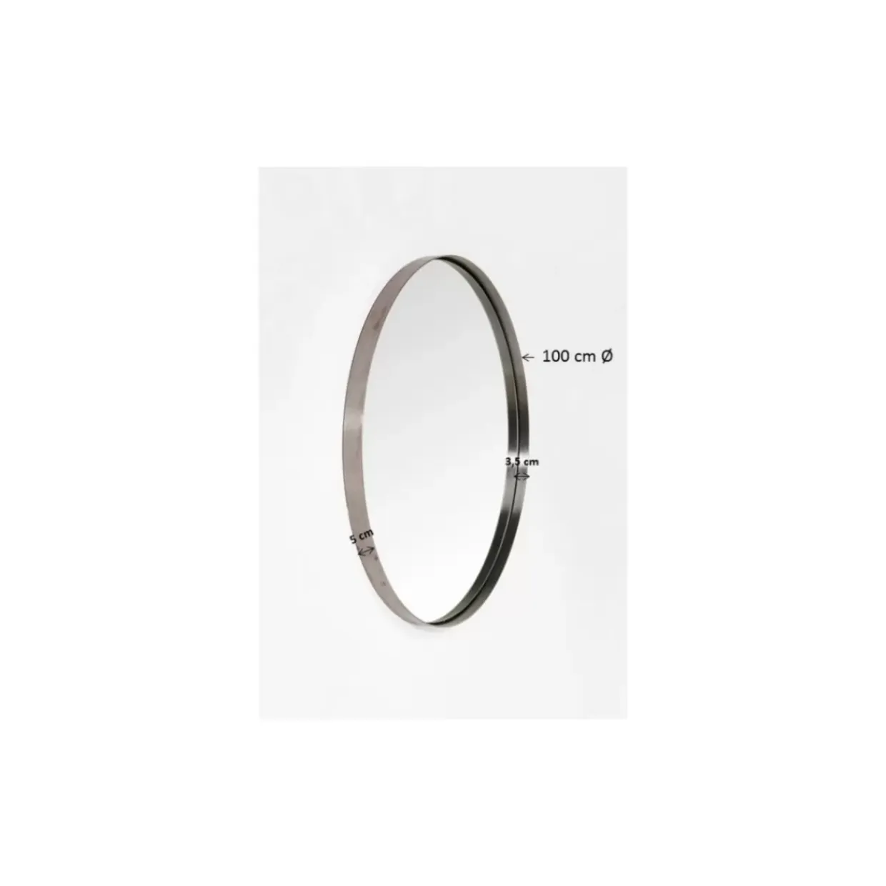Spiegel Curve Round Steel Nature O100Cm