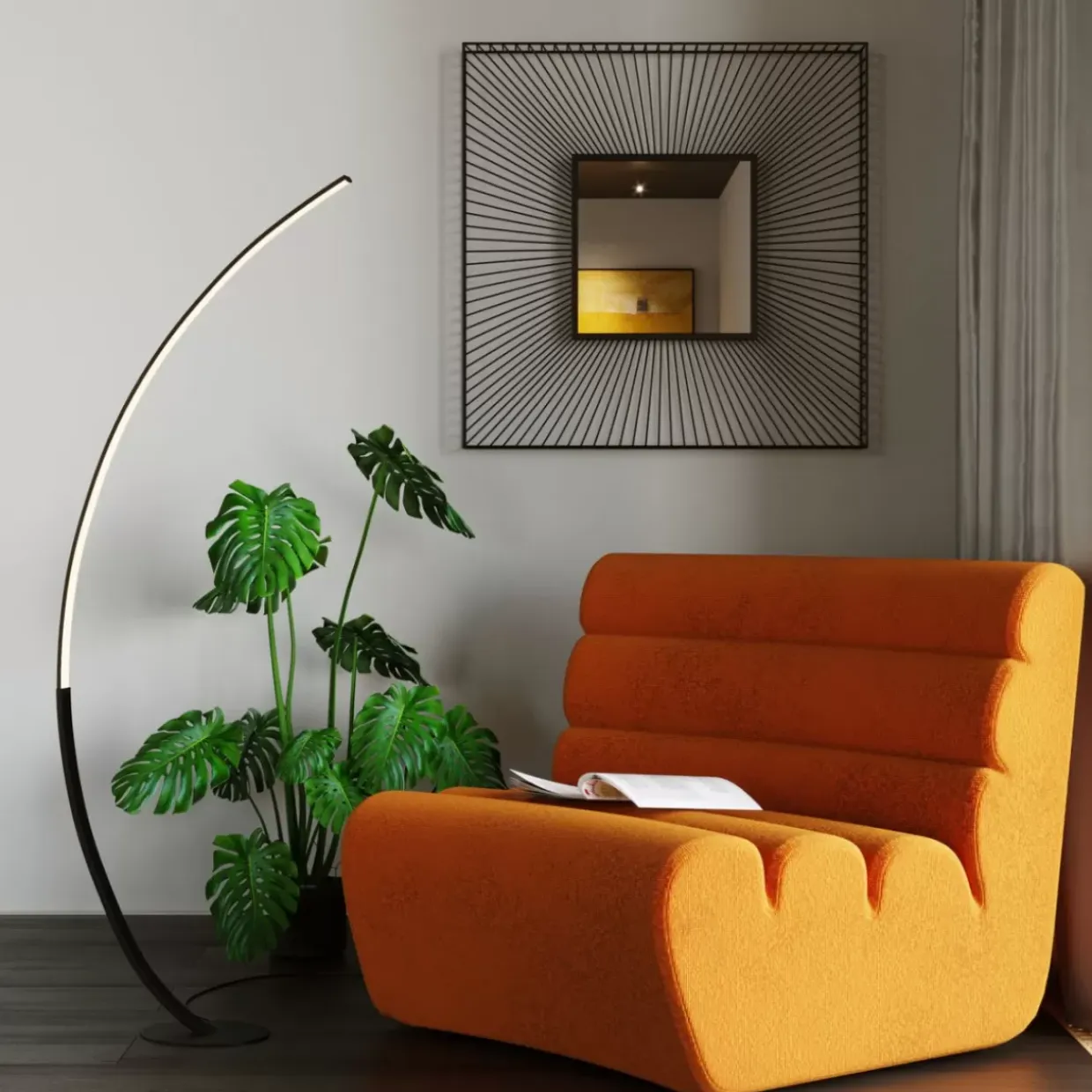 Spiegel Dimension Square Schwarz 91X91Cm