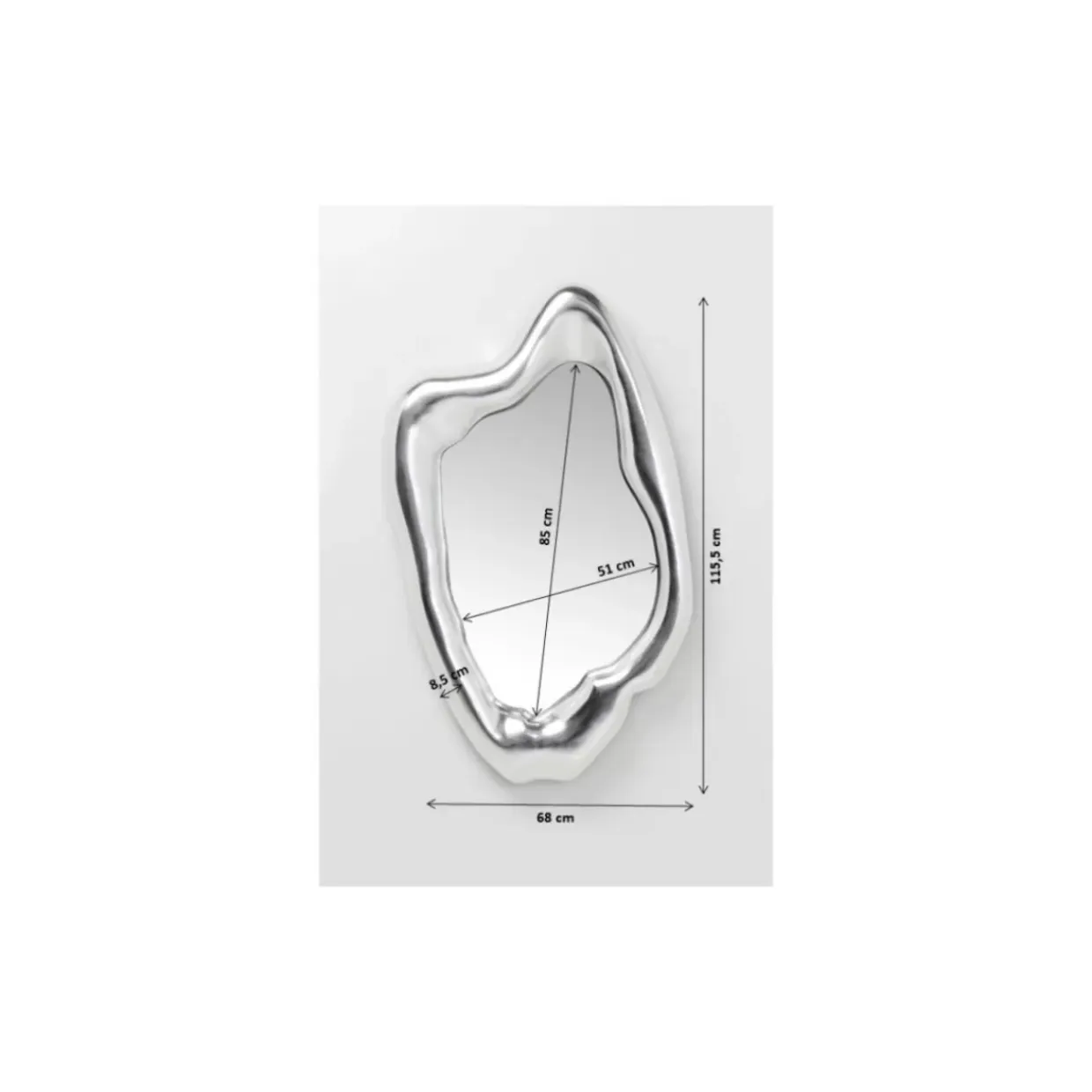 Spiegel Hologram Silber 117X68Cm