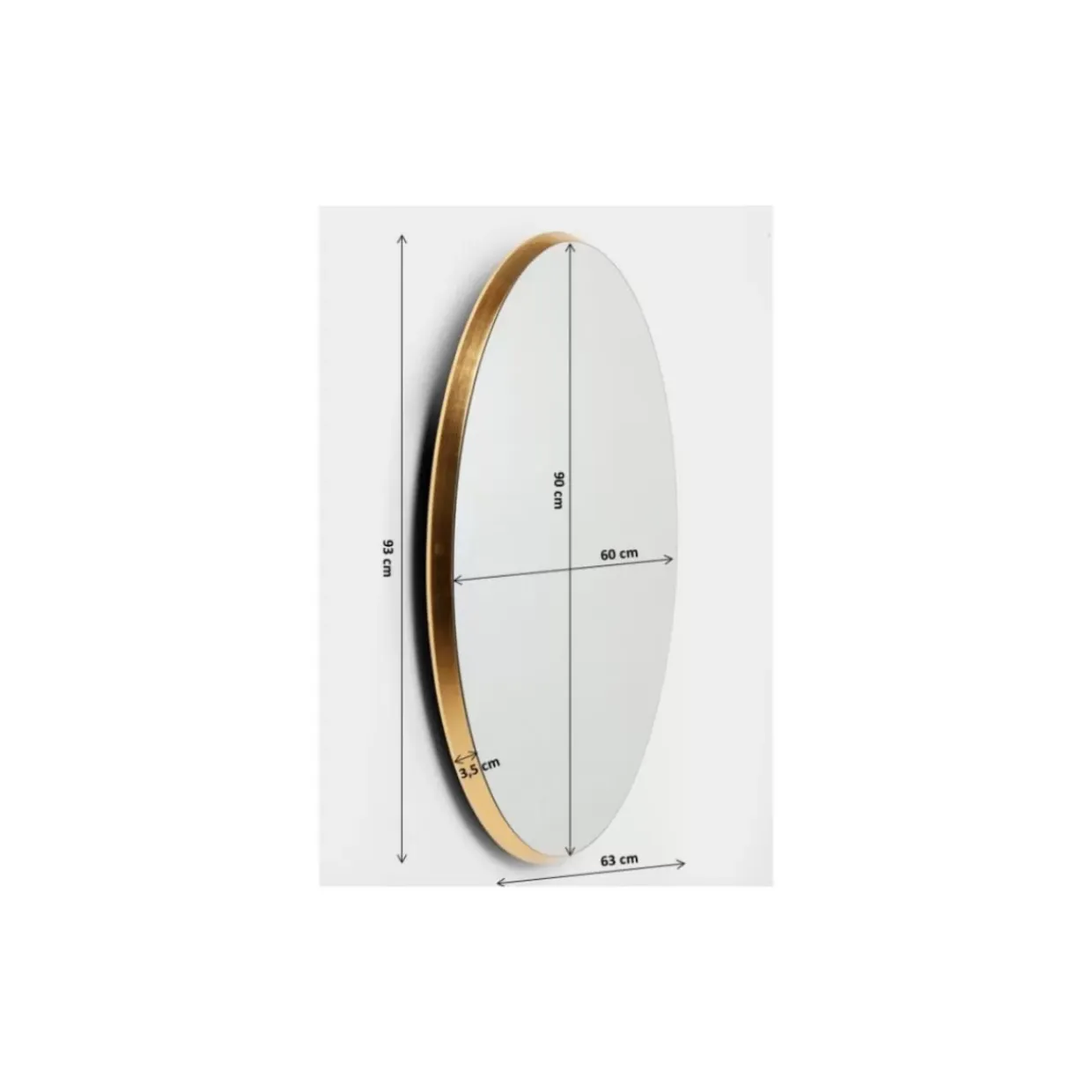 Spiegel Jetset Oval Gold 94X64Cm
