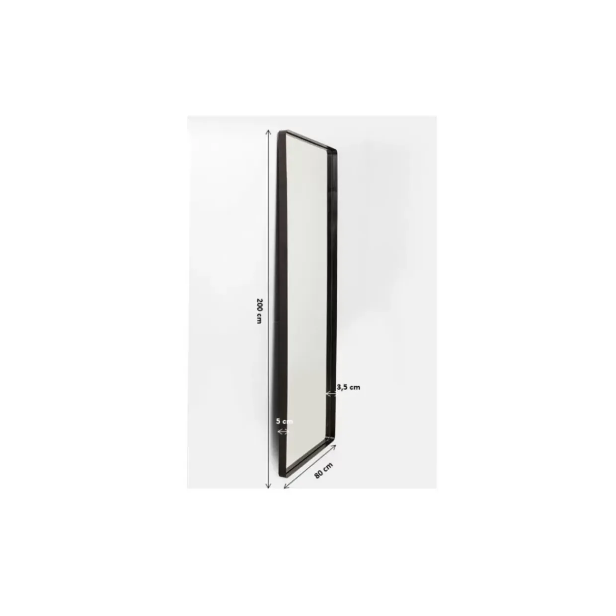 Spiegel Ombra Mo Soft Schwarz 80X200Cm
