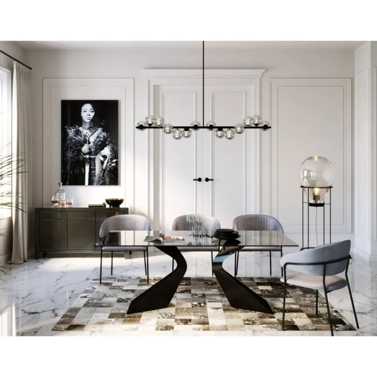 Stehleuchte Pear Frame Schwarz 158