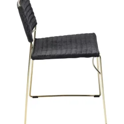 Stuhl Hugo Schwarz Gold