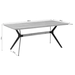 Tisch Downtown Walnut 180X90